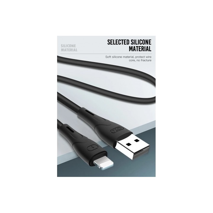 CABLE NB146 CARGA RAPIDA SILICONA USB - MICRO USB | 2.4A | 1 MTR | NEGRO XO