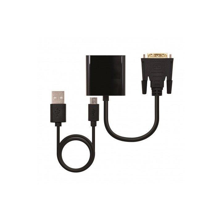 CONVERTIDOR DVI 24+1 MACHO A VGA HEMBRA 10CM CROMAD