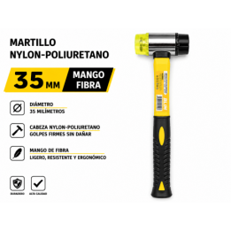 MARTILLO NYLON-POLIURETANO MANGO FIBRA 35MM BLIM