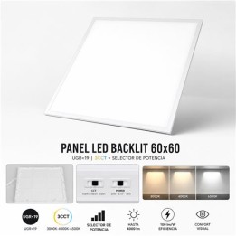 PANEL LED 60X60 BLACKLIT UGR 19 3CCT + SELECTOR DE POTENCIA ELBAT
