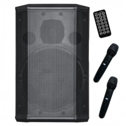 ALTAVOZ AUTOAMPLIFICADO PRO600 8" 500W CON BATERÍA + 2 MICROS SERIE PRO
