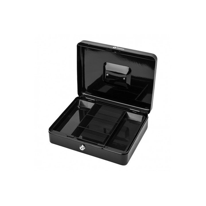 CAJA DE CAUDALES METÁLICA CON LLAVE 9X30X24CM 5 COMPARTIMENTOS CROMAD