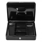 CAJA DE CAUDALES METÁLICA CON LLAVE 9X30X24CM 5 COMPARTIMENTOS CROMAD