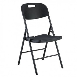 SILLA RESINA PLEGABLE PRO 44X53X83CM NEGRA SUNGARDEN