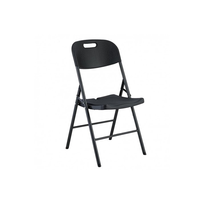 SILLA RESINA PLEGABLE PRO 44X53X83CM NEGRA SUNGARDEN