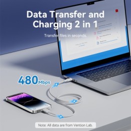 CABLE USB C A LIGHTNING | 3A | 1MTR BLANCO VENTION