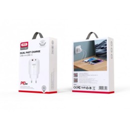 CARGADOR DE CORRIENTE L114 18W TIPO C + USB XO
