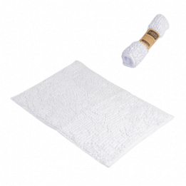 ALFOMBRA BAÑO CHENILLA BLANCO 60X40 HBS