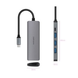 HUB USB-C 5 EN 1 | CONVERSOR USBC 3.1 A 3 X USBA 3.0 + USBC PD 100W + HDMI