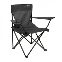 SILLA PLEGABLE DE CAMPING CON POSAVASOS GRIS OSCURO SUNGARDEN
