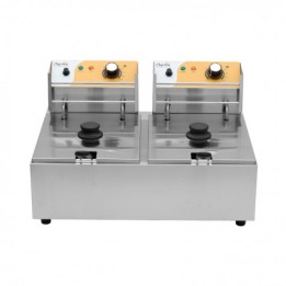 FREIDORA ELÉCTRICA PROFESIONAL DOBLE 9+9 LITROS 2X2500W CHEF PRO