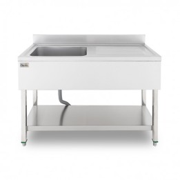 FREGADERO INDUSTRIAL 140X70X85CM CUBETA IZQUIERDA Y ESTANTE CHEF PRO