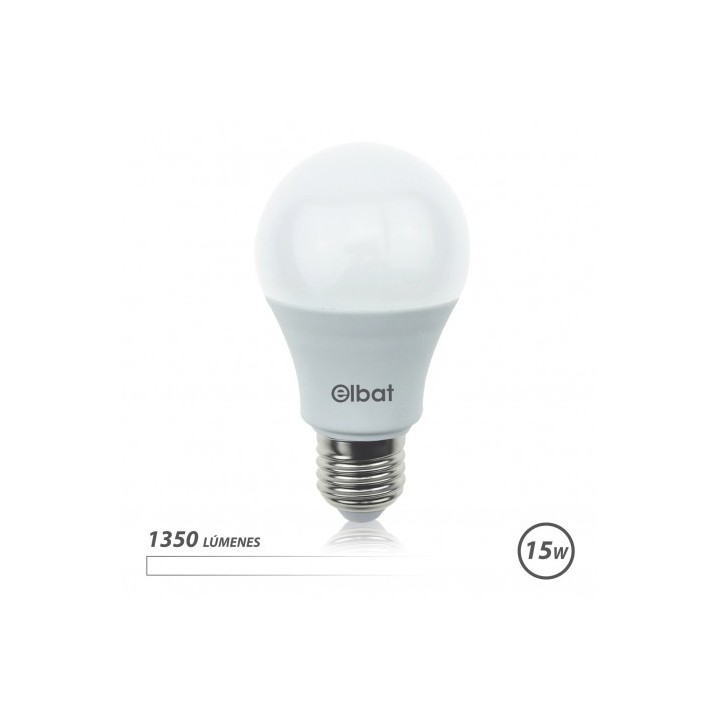 BOMBILLA LED A60 | 15W | 1350LM | E27 | LUZ BLANCA | ELBAT