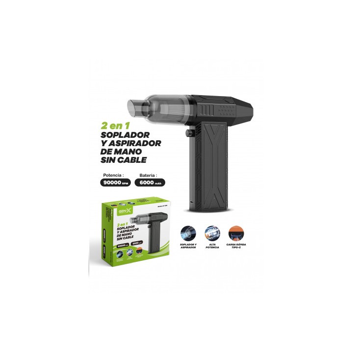 SOPLADOR/ASPIRADOR DE AIRE CON BATERIA 6000MAH 90000RPM GEN-X