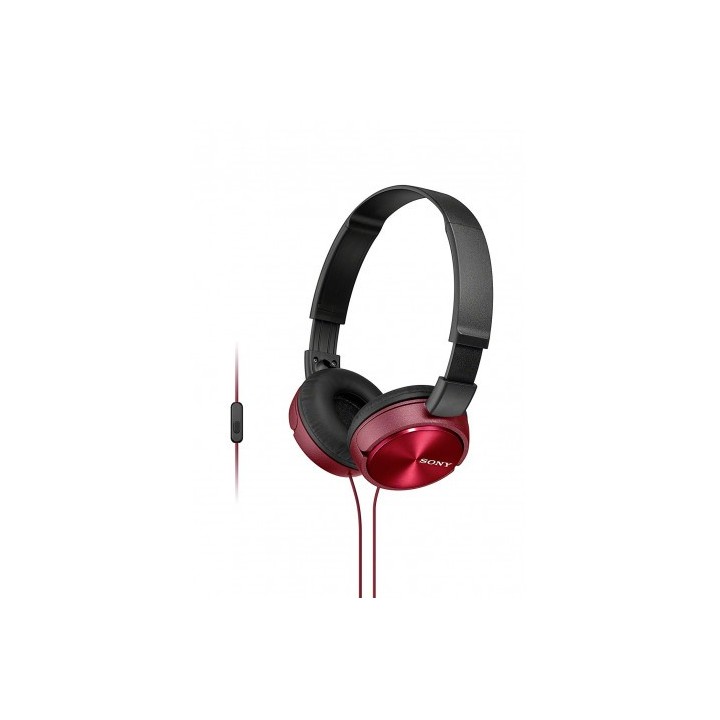 AURICULAR DIADEMA PLEGABLE CON MICRÓFONO ROJO SONY