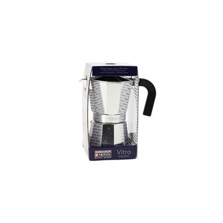 CAFETERA VITRO EXPRES 1 TAZA ALUMINIO ANTIADHERENTE CALDERIN SIN CANTOS
