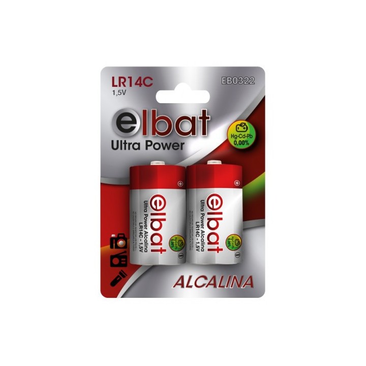 PACK 2 PCS PILAS ALCALINAS LR14C ELBAT