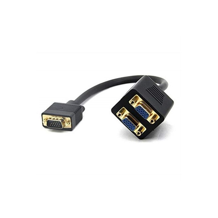 CABLE ADAPTADOR DOBLE VGA MACHO A 2 VGA HEMBRAS CROMAD