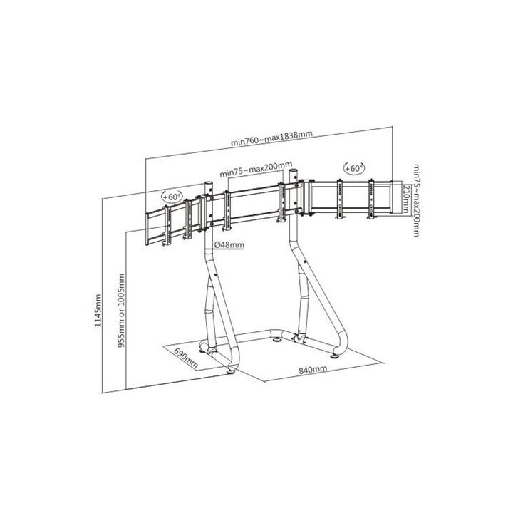 STAND PARA TRES TELEVISORES RACING SIMULATOR COCKPIT SEAT CROMAD
