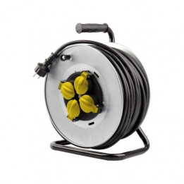 ENROLLADOR DE CABLE PRO 25 METROS CABLE 3X2.5MM TAMBOR FIJO ELBAT