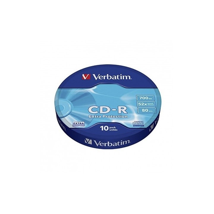 TARRINA 10 UNIDADES CDS VERBATIM 52X DATALIFE