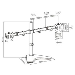 SOPORTE DE MESA CON BASE PARA 2 MONITORES 13"-32" CROMAD