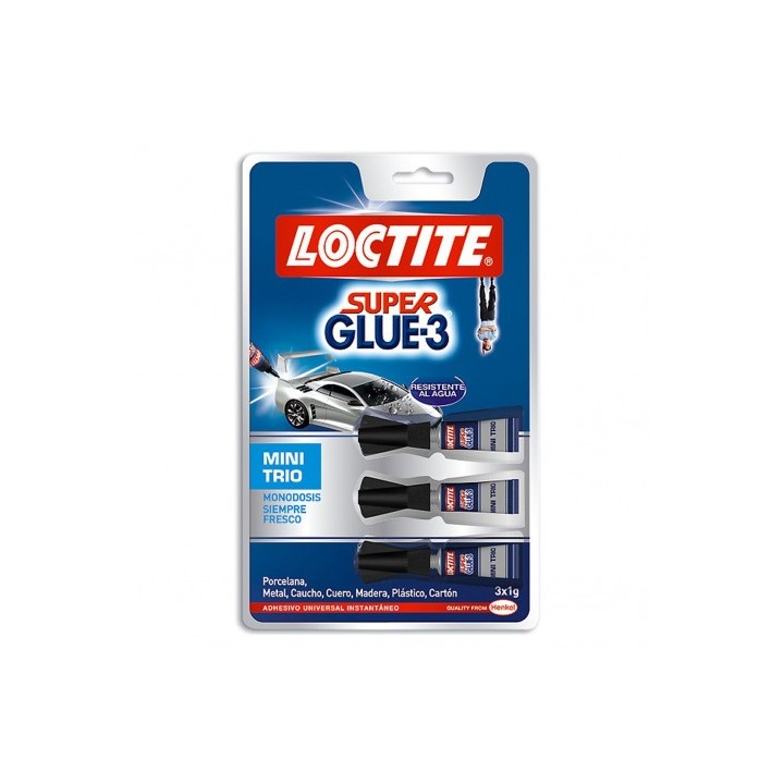 ADHESIVO UNIVERSAL INSTANTANEO LOCTICTE SUPERGLUE-3 MINI TRIO