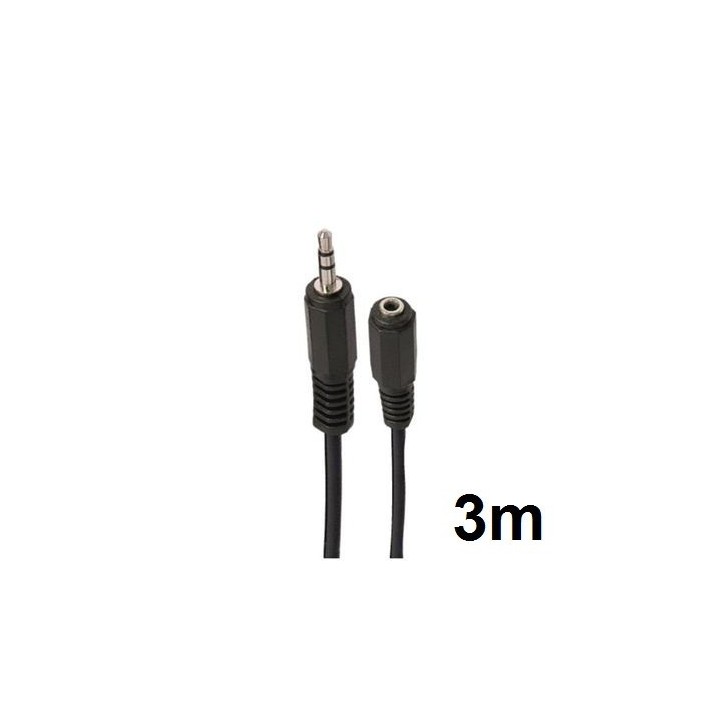 CABLE STEREO MINI JACK 3.5 EXTENSION M/H 3 METROS CROMAD