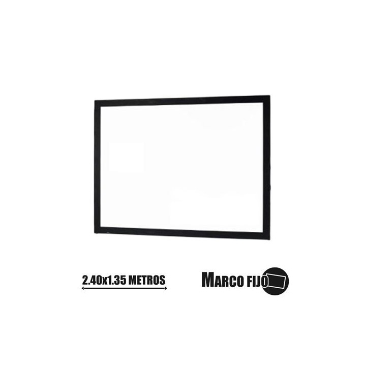 PANTALLA PROYECCION MARCO FIJO ALUMINIO 2.40 x 1.35MTR CROMAD