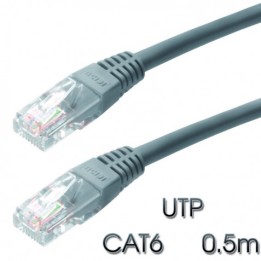 CABLE DE RED UTP CAT 6 0.5M GRIS CLARO CROMAD