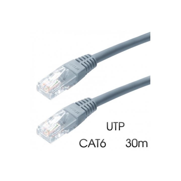 CABLE DE RED UTP CAT 6 30M GRIS CLARO CROMAD