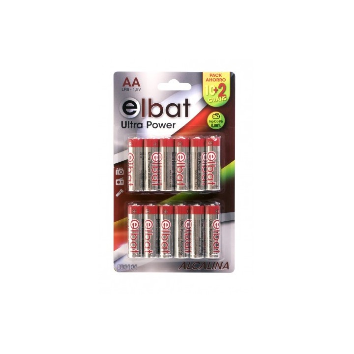 PACK 12 PCS PILAS ALCALINAS LR6/AA ELBAT