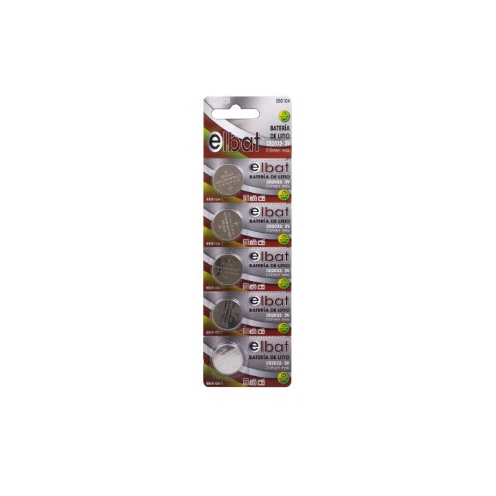 PACK 5 PCS PILAS LITIO CR2032 ELBAT