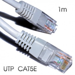 CABLE DE RED UTP CAT 5E 1M GRIS CLARO CROMAD