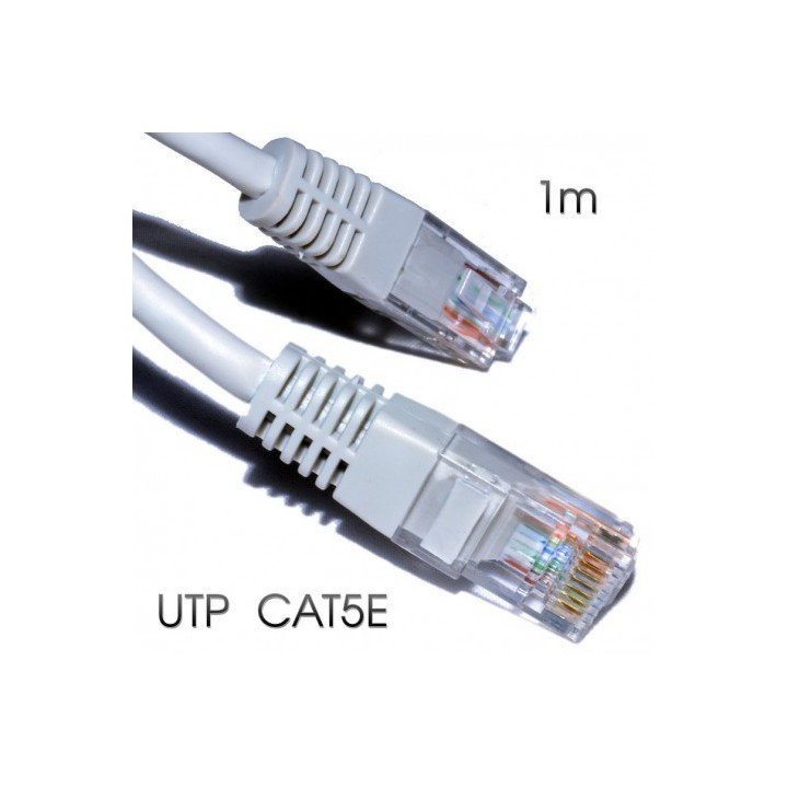 CABLE DE RED UTP CAT 5E 1M GRIS CLARO CROMAD