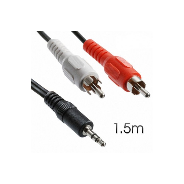 CABLE STEREO MINI JACK 3.5 - RCA AUDIO 1.5M CROMAD