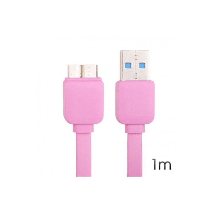 CABLE USB 3.0 PLANO ROSA 1M CROMAD