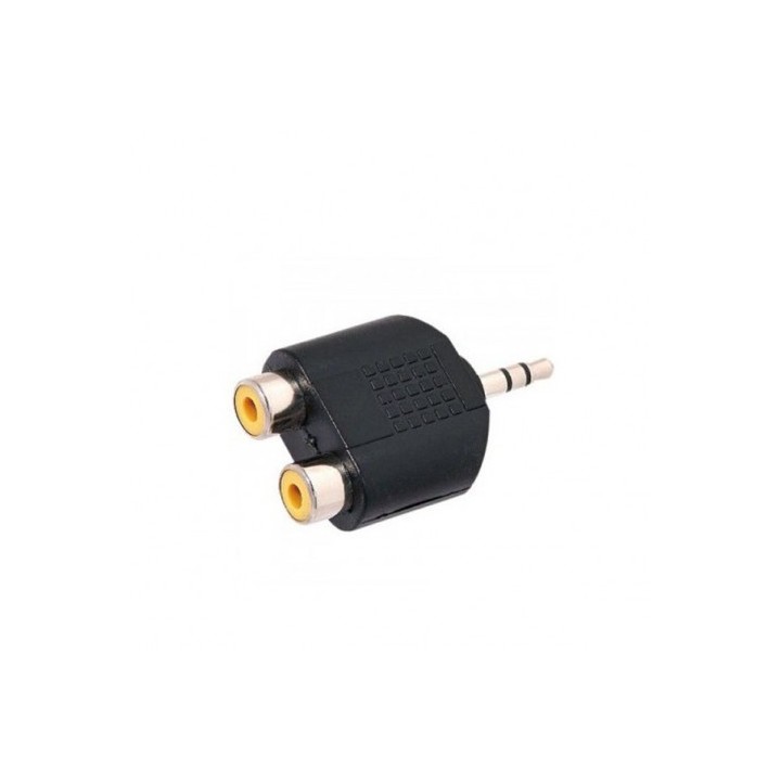 ADAPTADOR STEREO MINI JACK A 2 RCA HEMBRAS CROMAD