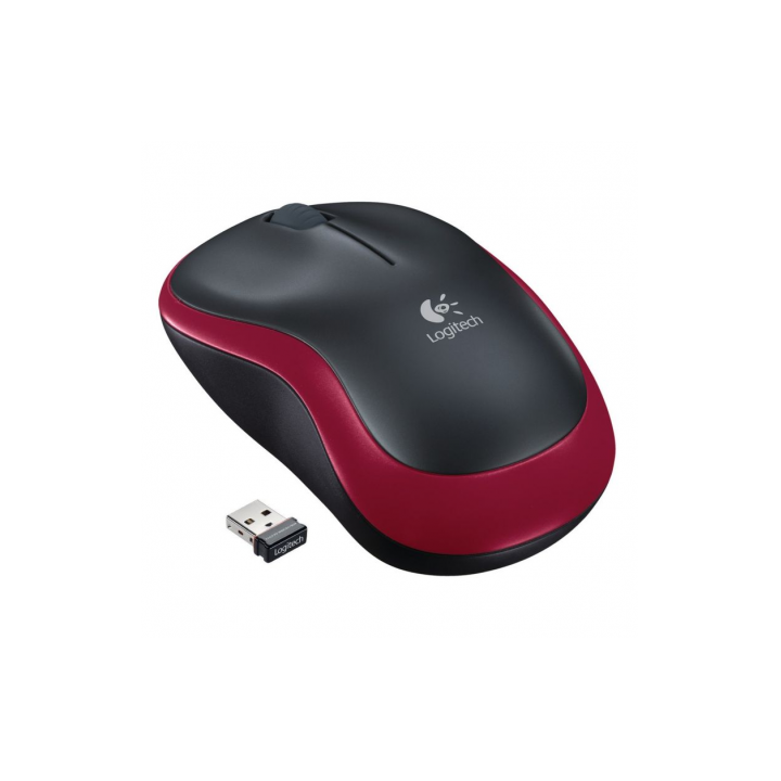 RATON OPTICO LOGITECH M185 WIRELESS ROJO
