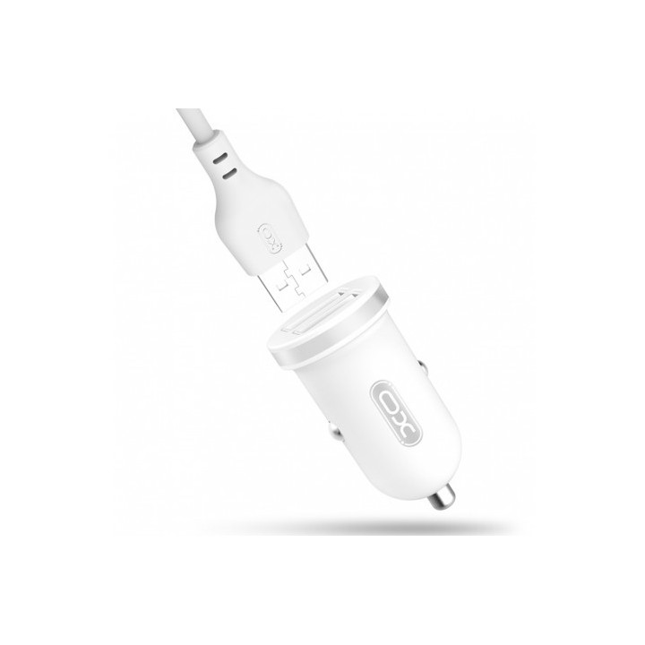 PACK CARGADOR MECHERO TZ08 2.1A + CABLE TIPO LIGHTNING BLANCO XO