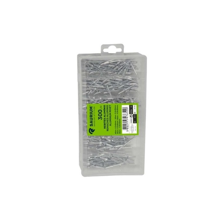 JUEGO 300 PCS REMACHES ALUMINIO SAURIUM