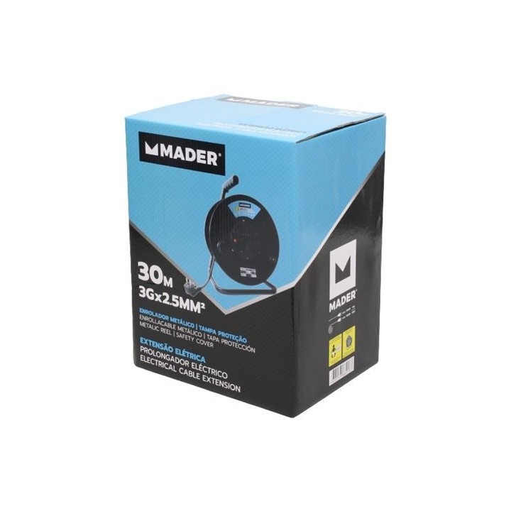 ENROLLADOR DE CABLE 30 METROS CABLE 3X2.5MM MADER