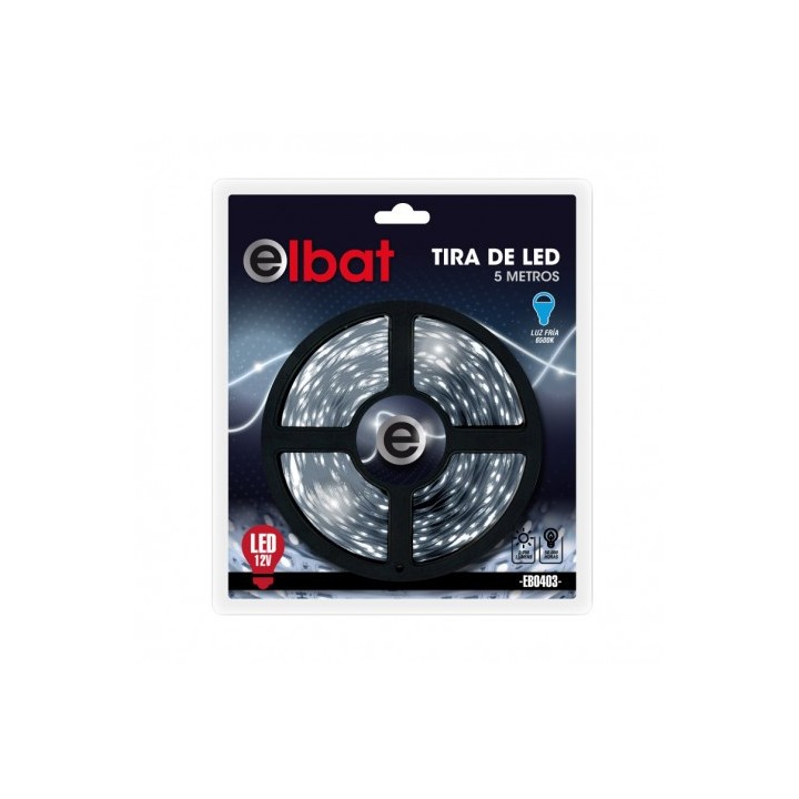 TIRA DE LED 12V 5 METROS LUZ FRIA ELBAT