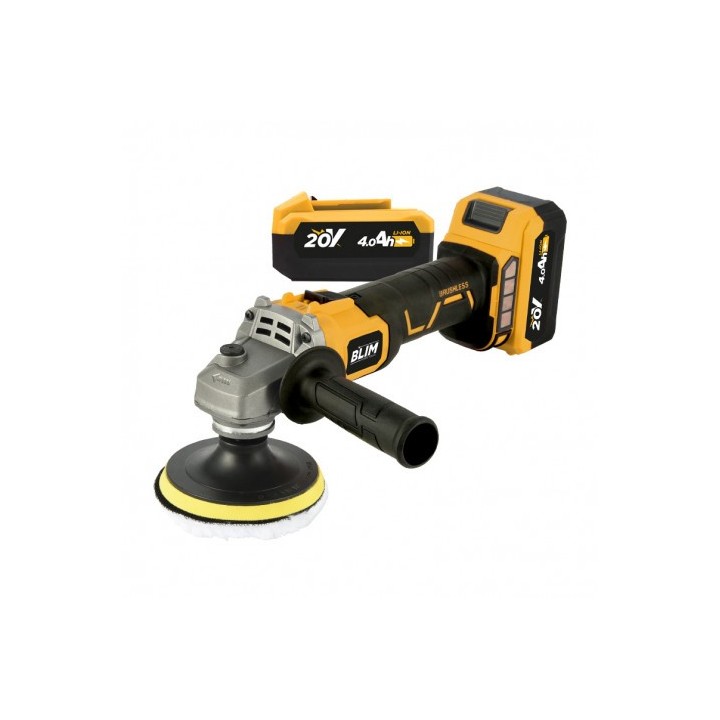 RADIAL 20V 115MM S/CARBONES + KIT PULIDO | 2 BATERIAS 4AH BLIM