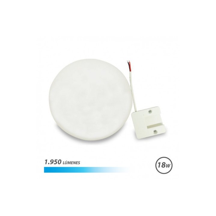 APLIQUE LED TECHO CON BASE FIJA REDONDO 18W LUZ FRIA ELBAT