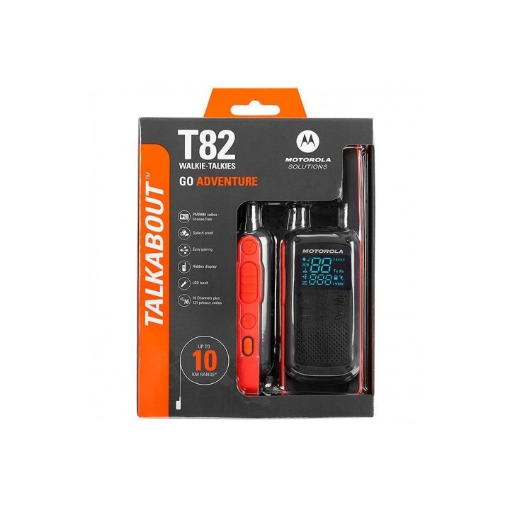 PACK 2 WALKIE-TALKIE MOTOROLA TLKR-T82 NEGRO