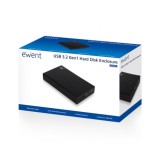 CAJA DISCO EXTERNO SATA 3.5" USB 3.2 NEGRO EWENT