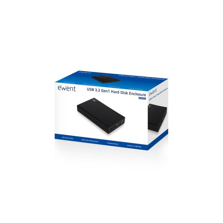 CAJA DISCO EXTERNO SATA 3.5" USB 3.2 NEGRO EWENT